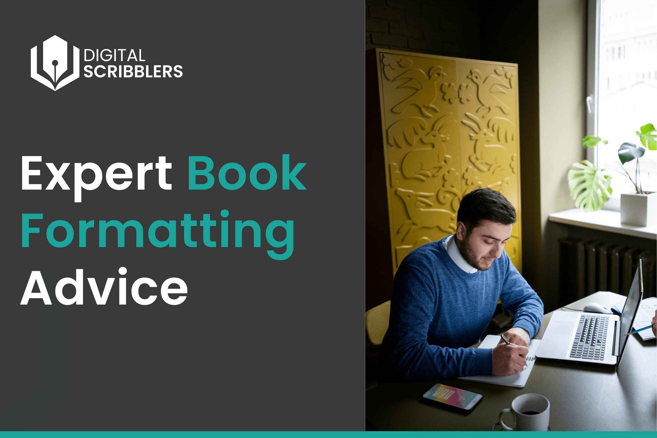 Author learning how to format a book correctly while reviewing formatting guidelines on a laptop