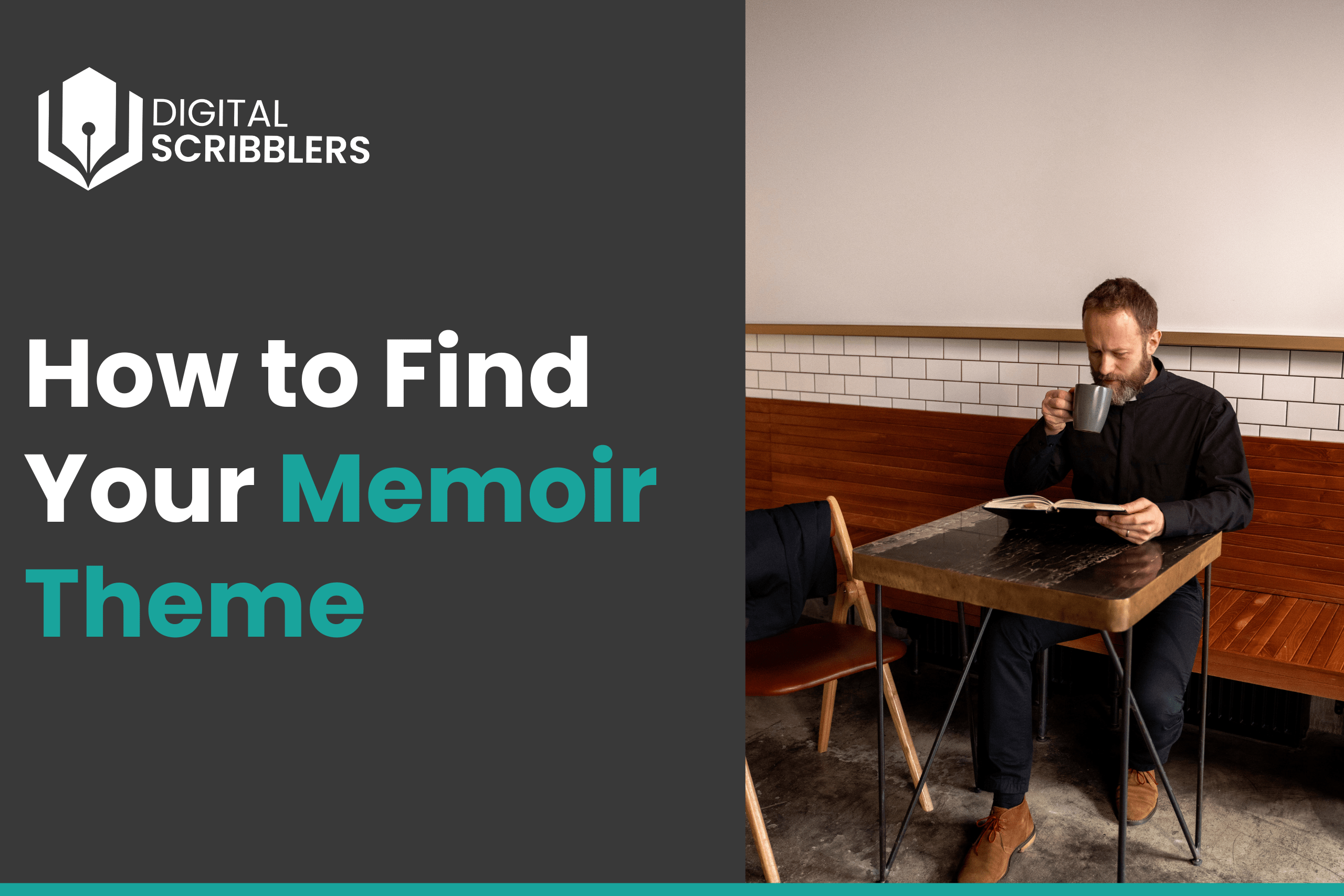 A gentleman sipping a beverage while reading a book