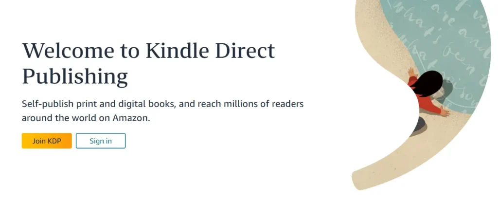 A front page of Amazon KDP